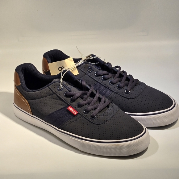 Levis Miles Preference Men’s Navy Blue / Brown Fashion Sneakers Size 8 - Picture 4 of 16